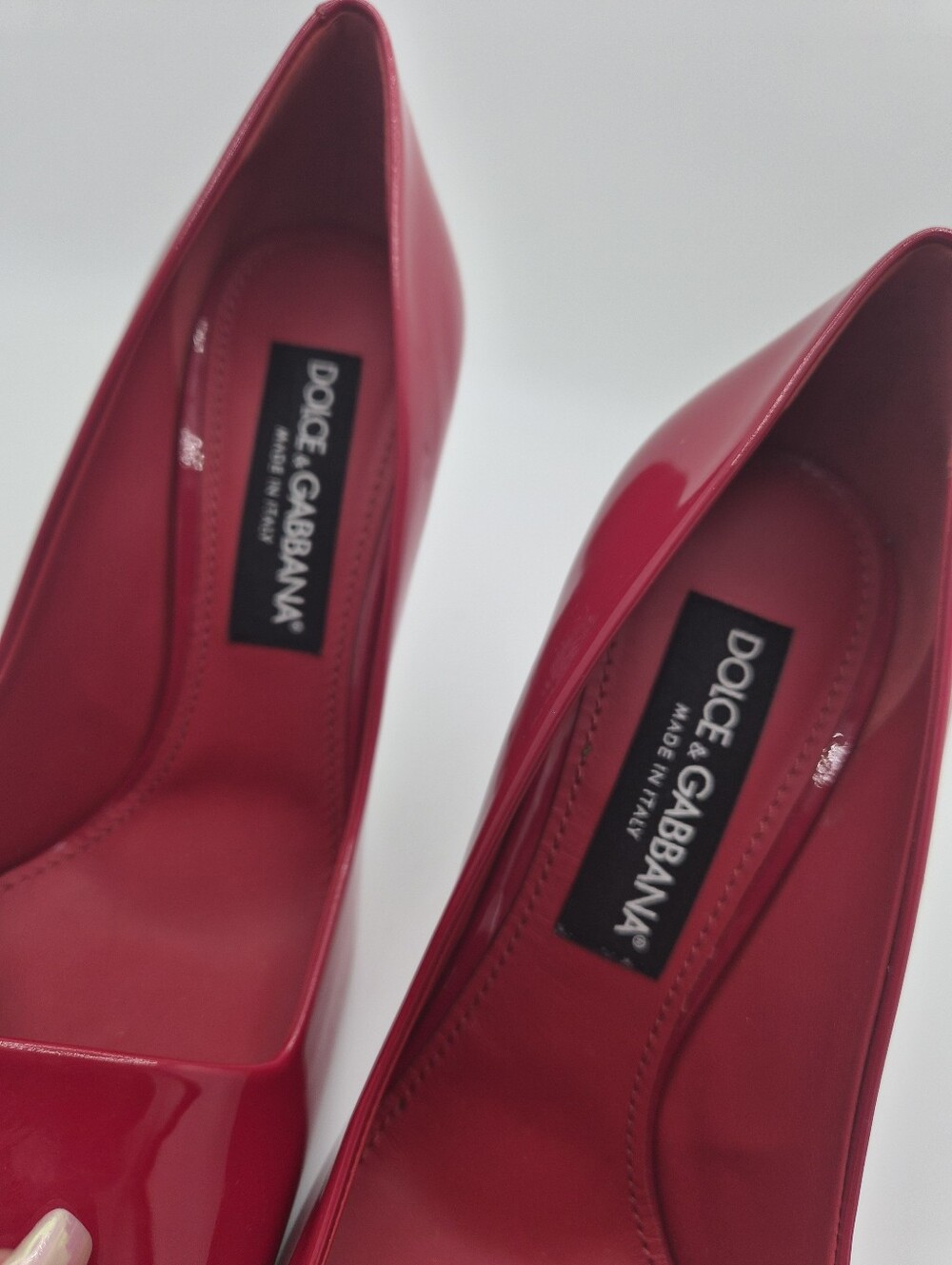 Dolce & Gabbana Red Patent Leather Pointed Pumps - Picture 5 of 7